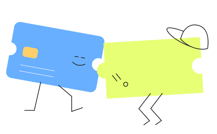 Card cash shake illustration